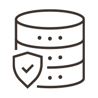 Icon representing isolated and secure data storage for enhanced protection