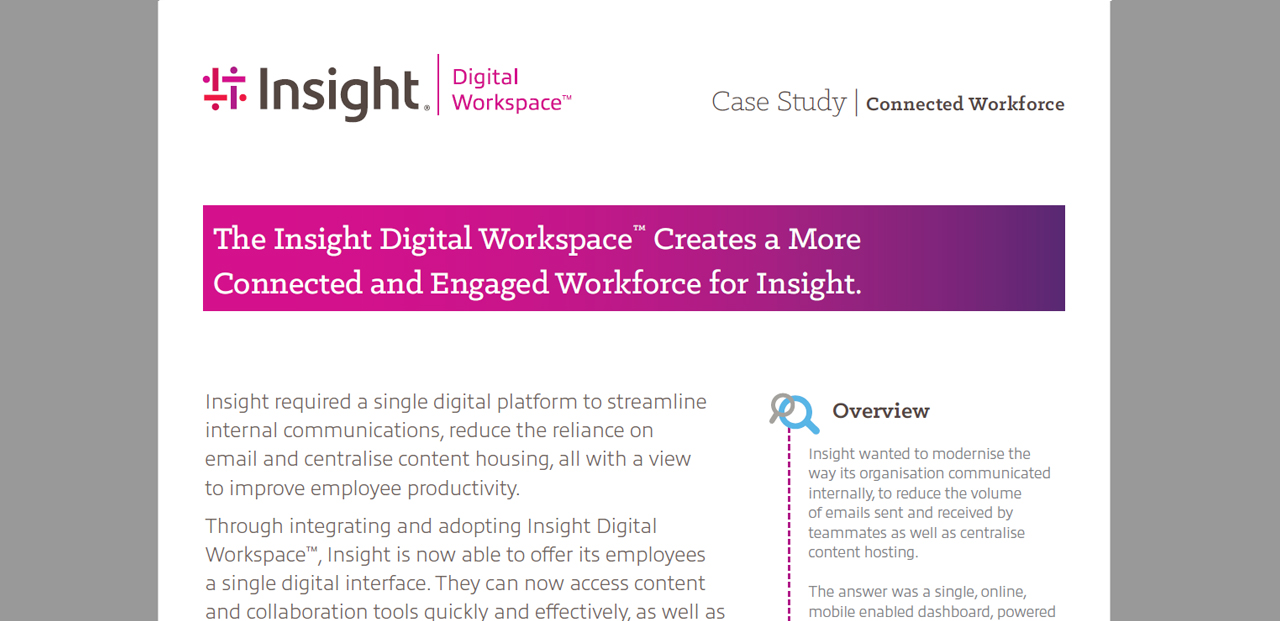 Artikel IDW Creates a More Connected and Engaged Workforce for Insight Bild