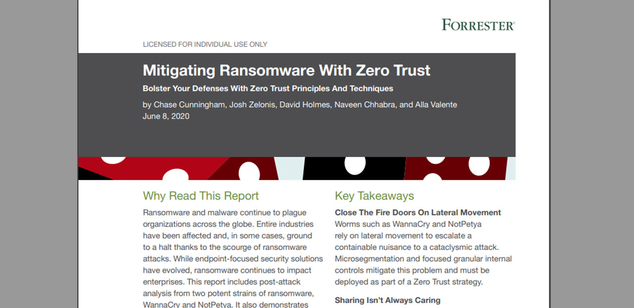 Artikel Forrester: Mitigating Ransomware With Zero Trust Bild