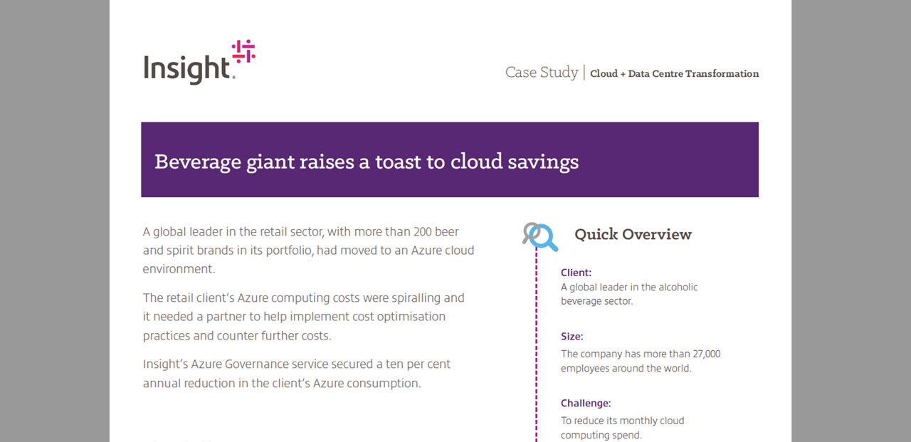 Artikel Beverage Giant Raises a Toast to Cloud Savings Bild