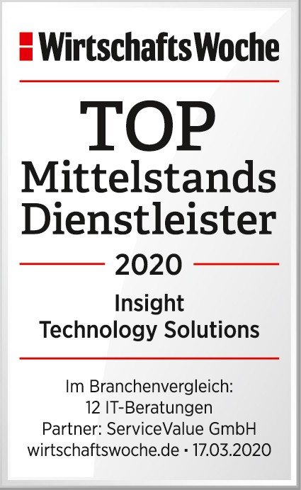 Wirtschaftswoche zeichnet Insight als TOP-Mittelstandsdienstleister im Bereich IT-Beratung aus