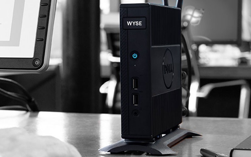 Dell EMC Wyse thin client product on desk
