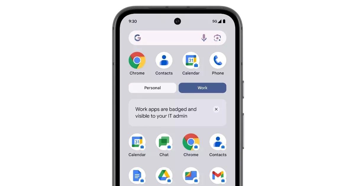 Google Pixel 8a Arbeitsmodus Interface