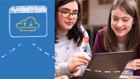 Ein Laptop mit Office 365 for Educaton ist zu sehen.