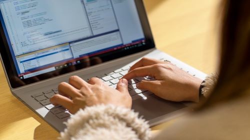 close-up of azure user's laptop screen view of wvd