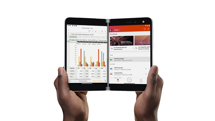 Mobile Produktivität auf zwei Bildschirmen